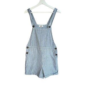 Cali 1850 Striped Linen Blend Short-Overalls Size Medium